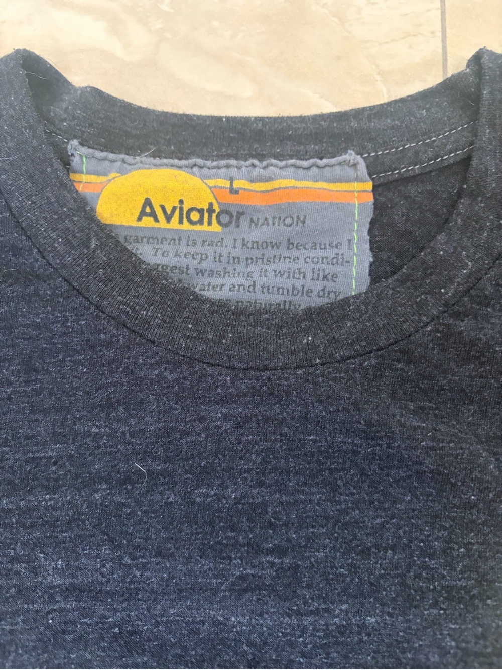 Aviator Nation Navy Short‑Sleeve Tee with Yellow Smiley - Picture 3 of 4
